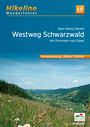 Über dem Foto einer grünen Landschaft steht: "Hikeline Wanderführer" und "Westweg Schwarzwald". 