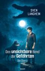 Text: "Das unsichtbare Band der Gefährten, Die Clan's, Sven Langhein, novum." Junge und Wolf im Mondschein, Dinosaurierschatten.