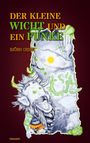 Text: "Der kleine Wicht und ein Funke", "Björn Oeser". Illustration eines fröhlichen Wichts mit Waldhintergrund.