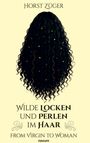 Buchtitel: "Wilde Locken und Perlen im Haar". Autor: Horst Züger. Illustration von langen, lockigen Haaren mit Sternen.