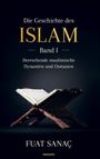 „Die Geschichte des Islam Band I: Herrschende muslimische Dynastien und Osmanen.“ Ein Buch auf einem Holzständer.