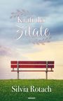 Titel: "Kraft der Zitate", Autor: Silvia Rotach. Ansicht einer roten Bank vor einem See und Himmel.