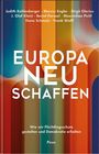 „Europa neu schaffen. Wie wir Flüchtlingsschutz gestalten und Demokratie erhalten.“ Hintergrund: bunte geometrische Muster.