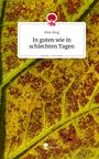 Peter Borg, "In guten wie in schlechten Tagen". Grünes Blatt mit rötlichen Punkten und Adern. Oben mittig kleines Baum-Logo.