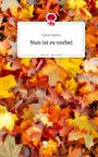 Text: "Catrin Kutter. Nun ist es vorbei. story.one – Life is a story." Herbstliche Blätter in Orange und Gelb.