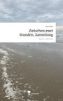 Zwischen zwei Stunden, Sammlung. Story.one – Life is a story. Sandstrand bei grauem Himmel und ruhiger Brandung.