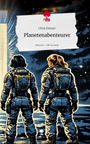"Chris Elstner, Planetenabenteurer. story.one – Life is a story." Zwei Astronauten vor einem Lichtportal.