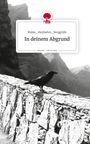 „In deinem Abgrund“ von Meike Meybohm_Borrgräfe, story.one. Ein Rabe auf einer steinigen Mauer in einer Berglandschaft.