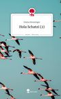 Emma Breuninger, Hola Schatzi (2). Viele Flamingos fliegen am blauen Himmel. Oben ein rotes Baum-Logo.