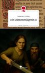 „Sebastian J. Müller, Die Dämonenjägerin II. Im unteren Teil eine Frau mit Schwert und ein Mann mit Axt.“