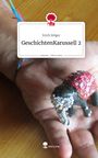 Text "Erich Stöger GeschichtenKarussell 2 story.one – Life is a story". Hand hält bunt geschmückten Elefanten.