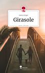 Text: "Samira Singer: Girasole. story.one – Life is a story."  
Zwei Personen gehen bei Sonnenuntergang mit einem Hund.
