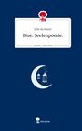 "Julie du Rosoir. Blue. Seelenpoesie." Auf dunkelblauem Hintergrund ein Halbmond mit zwei Käfigen.