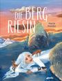 Titel: "Die Bergriesin", Maria Stalder. Eine Illustration zeigt eine riesige Frau in einer Berglandschaft mit Ziegen.