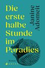 „Die erste halbe Stunde im Paradies“ von Janine Adomeit. Illustration eines zusammengerollten Gürteltiers.