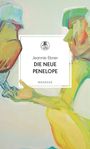 Jeannie Ebner, DIE NEUE PENELOPE, MANESSE. Illustration von zwei Personen in lebhaften Farben, mit Logo oben.
