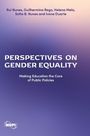Perspectives on Gender Equality, Making Education the Core of Public Policies. Autoren und Logo in lila Verlaufshintergrund.