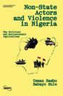 "Non-State Actors and Violence in Nigeria" steht groß im Zentrum. Darunter Bilder von bewaffneten Männern auf Motorrad, Boot und Fahrzeug.