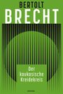 "Bertolt Brecht" oben, "Der kaukasische Kreidekreis" mittig. Schwarze Linien formen einen Kreis auf grünem Hintergrund.
