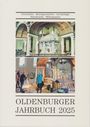 OLDENBURGER JAHRBUCH 2025. Innenansicht mit Statuen und Restaurierungsarbeiten in einer historischen Halle.