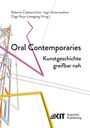 "Oral Contemporaries: Kunstgeschichte greifbar nah" steht auf einem weißen Hintergrund mit bunten Linien. Logo von KIT.