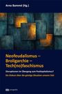 „Neofeudalismus – Broligarchie – Tech(no)faschismus“. Buntes abstraktes Gemälde mit überlappenden Rechtecken.