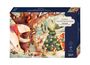 "Puzzle-Adventskalender. Kleine Freunde. Illustration von Tieren, die einen Weihnachtsbaum schmücken."