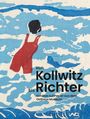 Text: "Von Kollwitz bis Richter. Schätze auf Papier aus dem Osthaus Museum." Illustration: Person in rotem Badeanzug im Wasser.