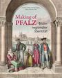 Text: "Making of PFALZ. Bilder regionaler Identität." Illustration von Personen in traditioneller Kleidung vor einem Schloss.