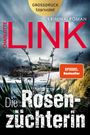 „Charlotte Link, Kriminalroman, Die Rosenzüchterin, GROSSDRUCK blanvalet, SPIEGEL Bestseller“. Ein Haus auf einer stürmischen Küste.