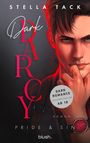 „Dark Darcy. Der neue Roman von Bestseller-Autorin Stella Tack. Cover to be revealed.“ Schwarzer Hintergrund.