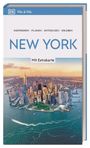 „NEW YORK“ und „Mit Extrakarte“ auf einem Buchcover mit Stadtansicht und Wasser im Vordergrund.