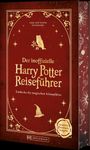 "Der inoffizielle Harry Potter Reiseführer: Entdecke die magischen Schauplätze." Rote Buchabdeckung mit Eule, Hut und Sternen.