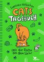 "Franziska Höllbacher CATS TAGEBUCH Lass die Ratte aus dem Sack!" Grüne Illustration mit Katze und Maus, Pfotenabdrücke.