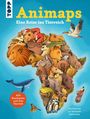 "Animaps - Eine Reise ins Tierreich. Alle Kontinente und ihre Tierwelt." Illustration von Afrika voll mit Tieren.