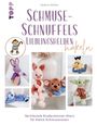 Text: "SCHMUSE-SCHNUFFELS LIEBLINGSHELDEN häkeln. Verträumte Kinderzimmer-Stars für kleine Schmusenasen."  
Logo: Ein Affe in Seemannskleidung.  
Illustration: Verschiedene gehäkelte Stofftiere.