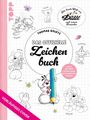 „Das offizielle Zeichenbuch“. Diddl hält einen großen Bleistift; skizzenhafte Cartoonfiguren sind um ihn herum verteilt.