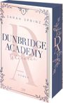 Das Cover zeigt den Buchtitel "Dunbridge Academy - Wherever" von Sarah Sprinz. Es ist rosa mit blauen Verzierungen.
