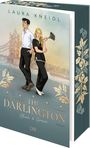 Oben steht "LAURA KNEIDL", darunter "THE DARLINGTON: Ethan & Grace". Zwei Personen vor der Tower Bridge. Rechts florale Muster.