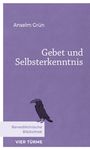 Text: Anselm Grün, Gebet und Selbsterkenntnis, Benediktinische Bibliothek, VIER TÜRME. Ein Rabe auf lila Hintergrund.