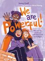 Ein Buchcover mit dem Titel „We are Powerful!“. Drei diverse Jugendliche posieren selbstbewusst und fröhlich.