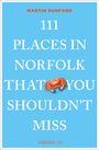 "111 Places in Norfolk That You Shouldn't Miss" von Martin Dunford. Ein Krabbenbild auf hellblauem Hintergrund.