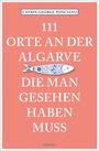 Buchtitel: „111 Orte an der Algarve, die man gesehen haben muss.” Illustration einer blau verzierten Sardine.