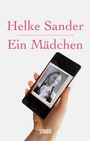 "Helke Sander: Ein Mädchen. Hand hält Smartphone mit altem Foto eines Mädchens im schwarz-weißen Stil. Schüren-Logo."