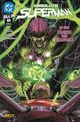 "Absolute Superman. In den Fängen von Brainiac! Illustration: Brainiac greift Superman an, umgeben von grüner Energie."