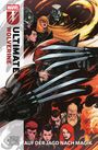 MARVEL, ULTIMATE WOLVERINE, AUF DER JAGD NACH MAGIK. Comic-Illustration mit Wolverine und anderen Charakteren.