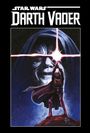 "Star Wars: Darth Vader" Illustration, zeigt Vader mit erhobenem Lichtschwert, hinter ihm ein lächelndes, düsteres Gesicht.