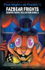 Oben: Five Nights at Freddy's, Fazbear Frights Grafikroman Band 3. Darunter ein Cartoon-Hase mit Zylinder und großen Augen.