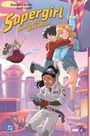 Oben steht: "Supergirl: Urlaub mit der Familie". Darunter ein fröhliches Comic-Design.