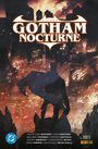 "Batman: Gotham Nocturne" Band 5. Batman auf einem Dach, blickt auf eine brennende Stadt. DC und Panini Comics Logo unten.